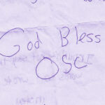 closeup of a thank you letter